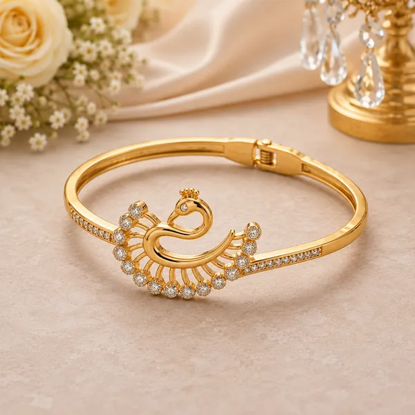 Gold_Plated_Metal_Peacock_Design_Bracelet_For_Women