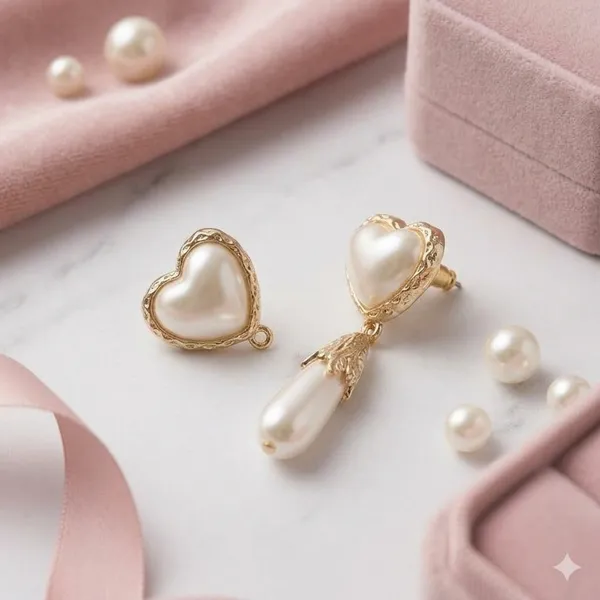 Gold_Metal_Pearl_Heart_Drop_Earrings_For_Women