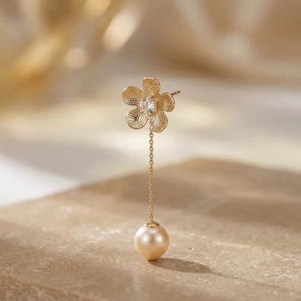 Gold_Metal_Floral_Pearl_Drop_Earrings_For_Women