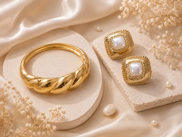 Gold_Twisted_Rope_Design_Chunky_Bangle_Bracelet_For_Women_+_Gold_Pearl_Square_Stud_Earrings_For_Women