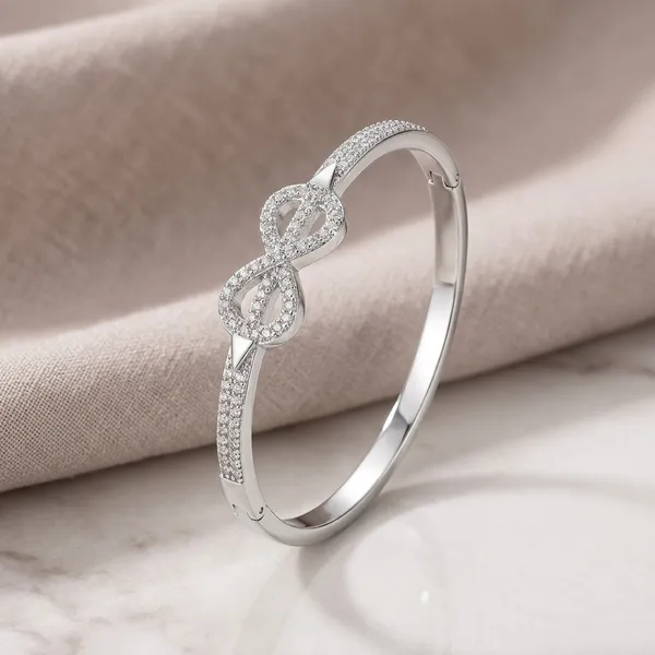 Silver_Metal_Crystal_Infinity_Bracelet_For_Women