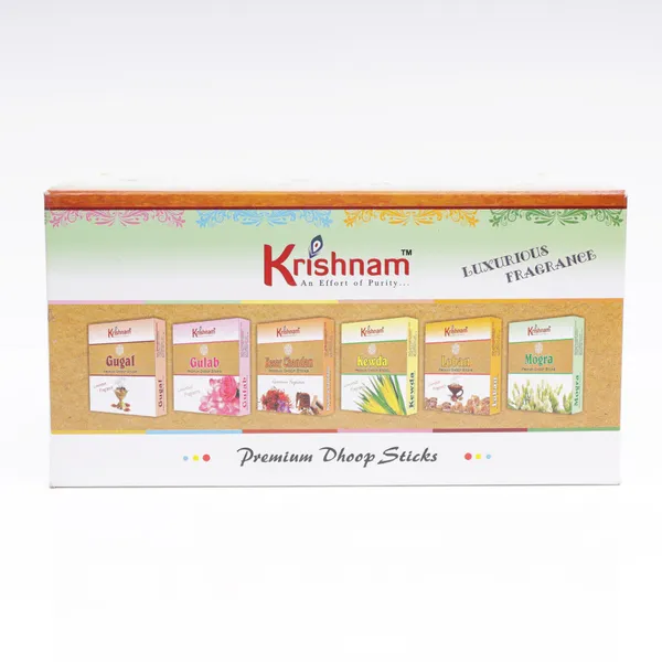 Krishnam_Luxurious_Fragrance_Dry_Dhoop_Sticks_Gift_Set_(Pack_of_12_Assorted_flavour|_100_gm_each_pack)