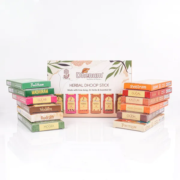 Dhenum_Herbal_Dhoop_Stick_Made_With_Cow_Dung_21_Herbs_And_Essential_Oil_(600_gm)_12_Assorted_Pack_of_50gm_Each