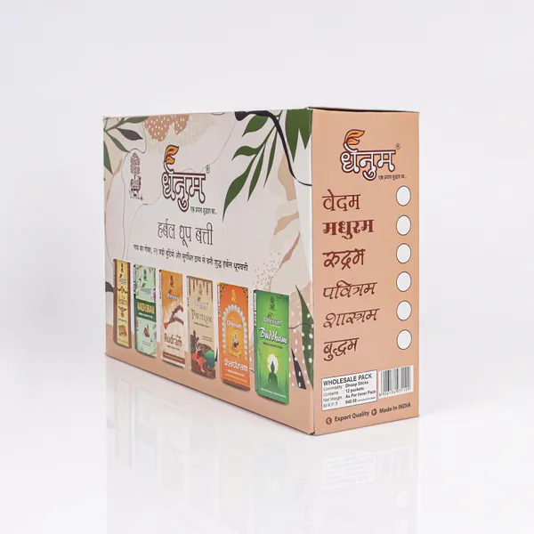 Dhenum_Herbal_Dhoop_Stick_Made_With_Cow_Dung_21_Herbs_And_Essential_Oil_(600_gm)_12_Assorted_Pack_of_50gm_Each