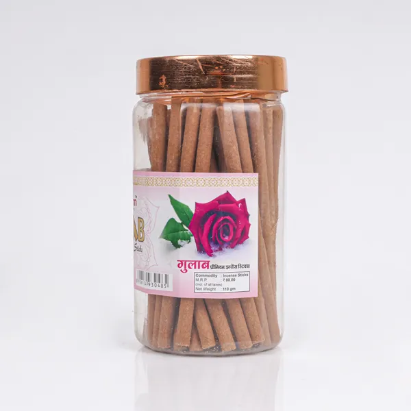 Krishnam_Gulab_Premium_Incense_Sticks_In_Clear_Jar_(Pack_of_4_|_100_Gm_Each_Pack)