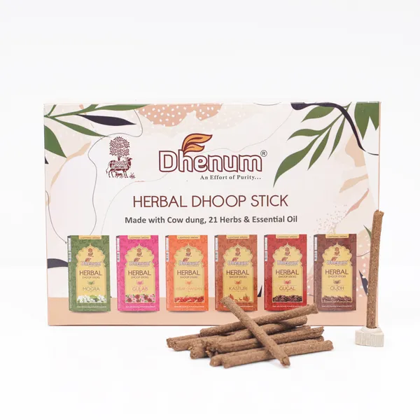 Dhenum_Herbal_Dhoop_Stick_Made_With_Cow_Dung_21_Herbs_And_Essential_Oil_(600_gm)_12_Assorted_Pack_of_50gm_Each