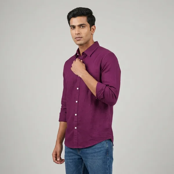 Purple_Linen_Cotton_Regular_Fit_Shirt_For_Men