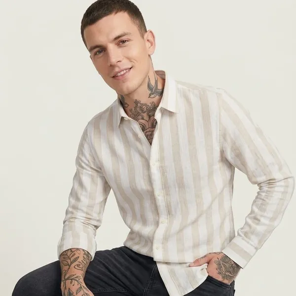 BEIGE_AND_WHITE_STRIPED_LINEN_REGULAR_FIT_FULL_SLEEVE_SHIRT