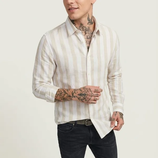 BEIGE_AND_WHITE_STRIPED_LINEN_REGULAR_FIT_FULL_SLEEVE_SHIRT