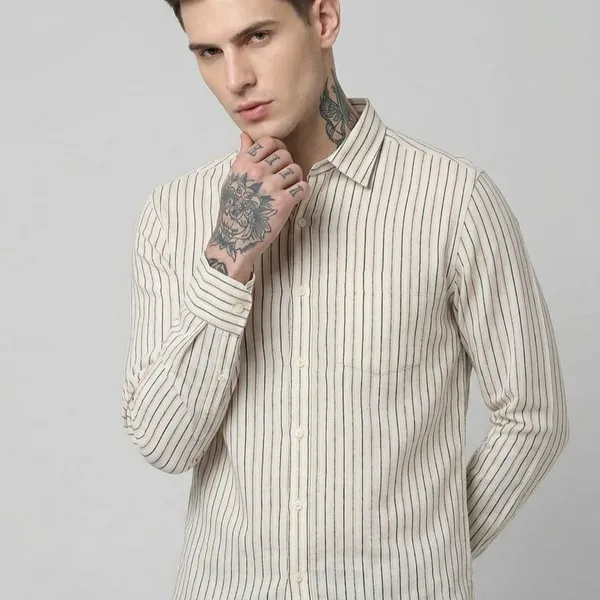 BEIGE_WITH_RED_BLUE_STRIPES_LINEN_REGULAR_FIT_FULL_SLEEVE_SHIRT