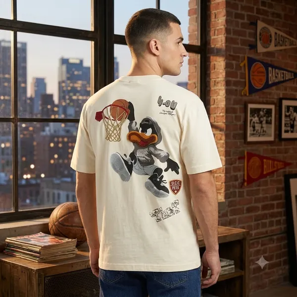 Cream_Cotton_Oversized_Graphic_Print_T_Shirt_For_Men