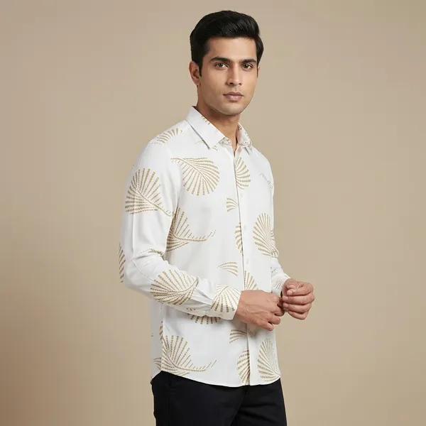 White_Tencel_Shell_Print_Full_Sleeve_Casual_Shirt_For_Men