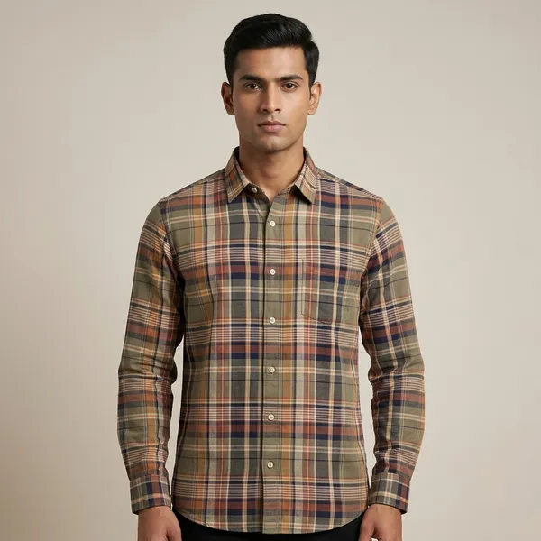 Multicolor_Cotton_Regular_Fit_Check_Long_Sleeve_Shirt_For_Men