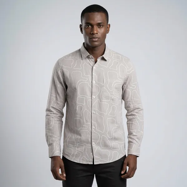 Cream_Linen_Cotton_Printed_Full_Sleeve_Casual_Shirt_For_Men