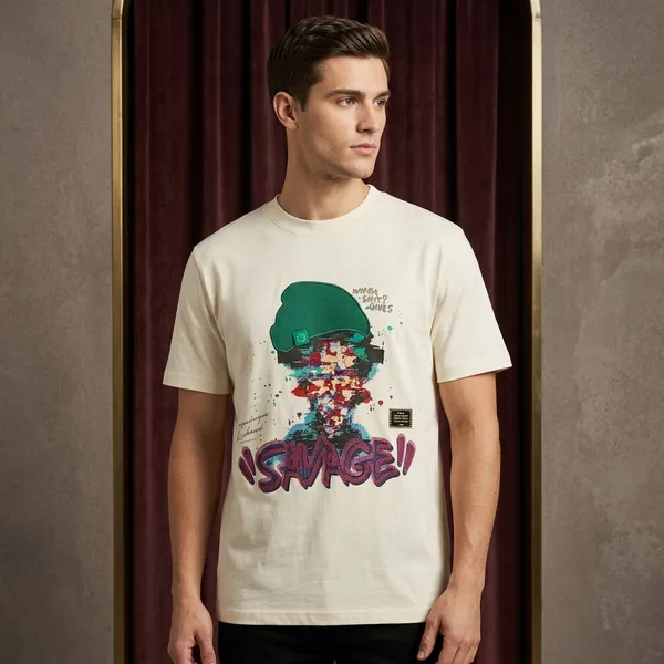 White_Cotton_Graphic_Print_Crew_Neck_Casual_T_Shirt_For_Men