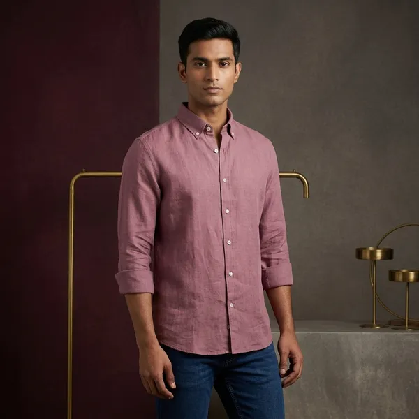 Mauve_Linen_Cotton_Regular_Fit_Casual_Shirt_For_Men