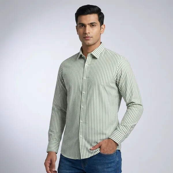 Green_And_White_Cotton_Striped_Full_Sleeve_Formal_Shirt_For_Men