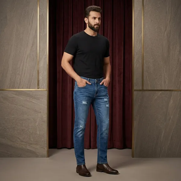 Blue_Denim_Distressed_Slim_Fit_Jeans_For_Men