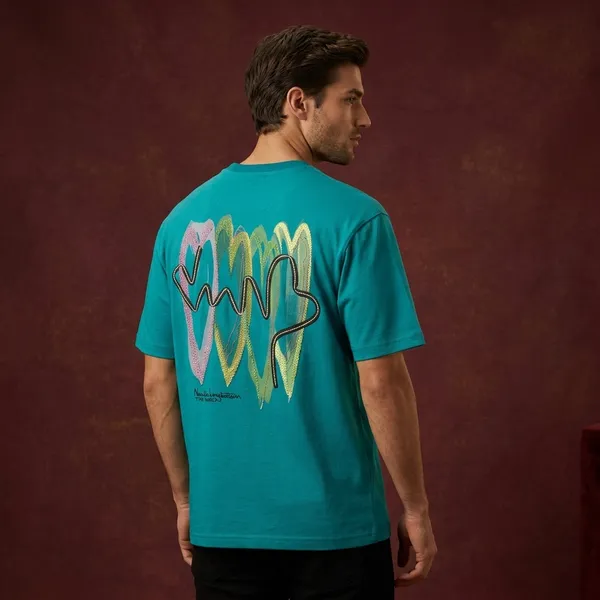 Turquoise_Cotton_Oversized_Graphic_Print_T_Shirt_For_Men