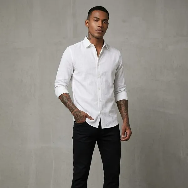 WHITE_SELF_STRIPED_LINEN_REGULAR_FIT_FULL_SLEEVE_SHIRT
