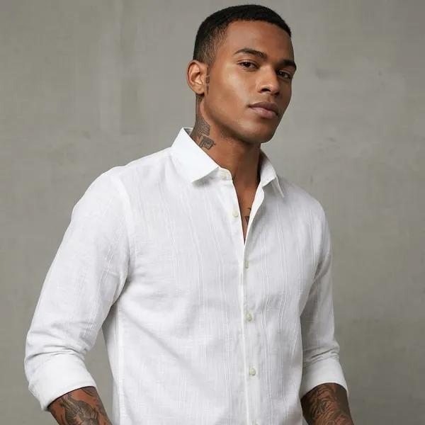 WHITE_SELF_STRIPED_LINEN_REGULAR_FIT_FULL_SLEEVE_SHIRT