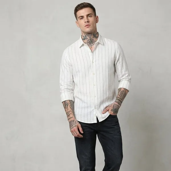 WHITE_WITH_BEIGE_STRIPES_LINEN_REGULAR_FIT_FULL_SLEEVE_SHIRT