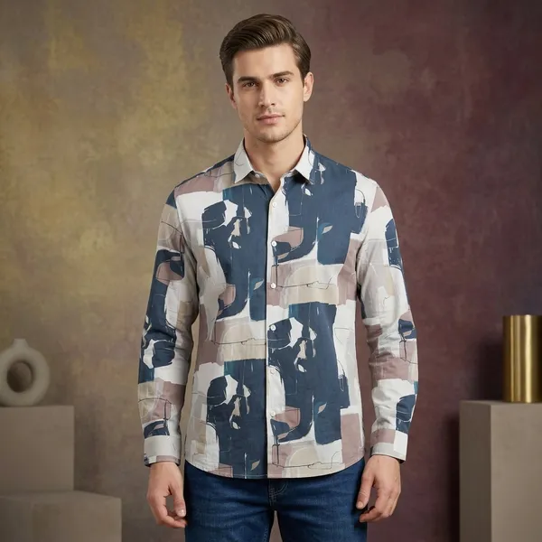 Multicolor_Tencel_Sleeveless_Abstract_Print_Shirt_For_Men