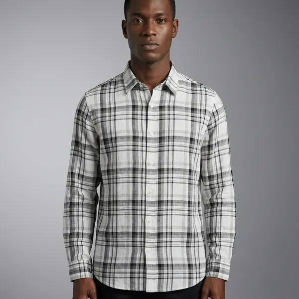 Grey_Linen_Cotton_Regular_Fit_Plaid_Check_Shirt_For_Men