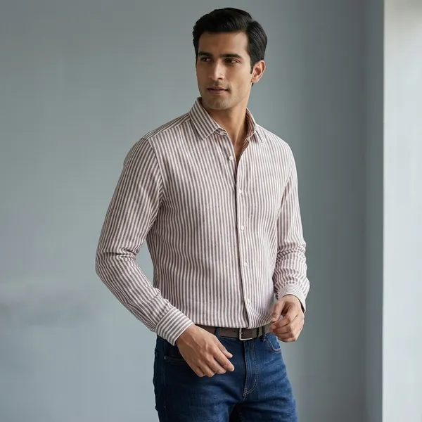 Brown_White_Linen_Cotton_Regular_Fit_Striped_Shirt_For_Men