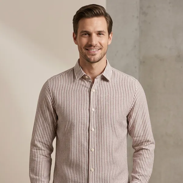 Brown_White_Linen_Cotton_Regular_Fit_Striped_Shirt_For_Men