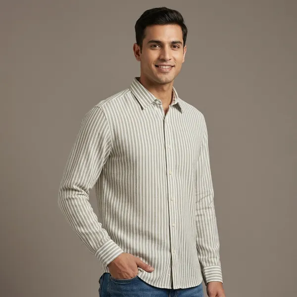 Green_And_White_Linen_Cotton_Plaid_Full_Sleeve_Casual_Shirt_For_Men