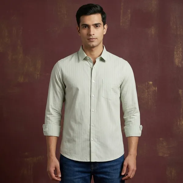 Green_Cotton_Regular_Fit_Striped_Full_Sleeve_Shirt_For_Men