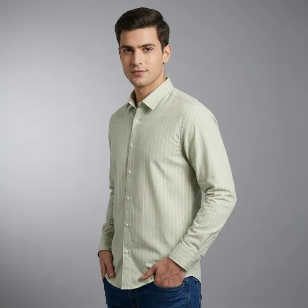 Green_Cotton_Regular_Fit_Striped_Full_Sleeve_Shirt_For_Men