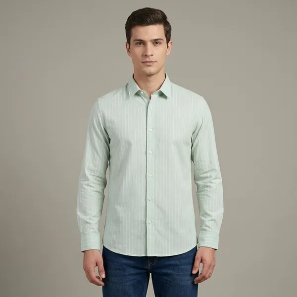 Green_Cotton_Regular_Fit_Striped_Full_Sleeve_Shirt_For_Men