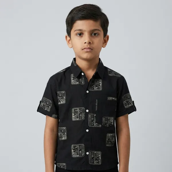 Black_Cotton_Printed_Short_Sleeve_Shirt_for_Boys