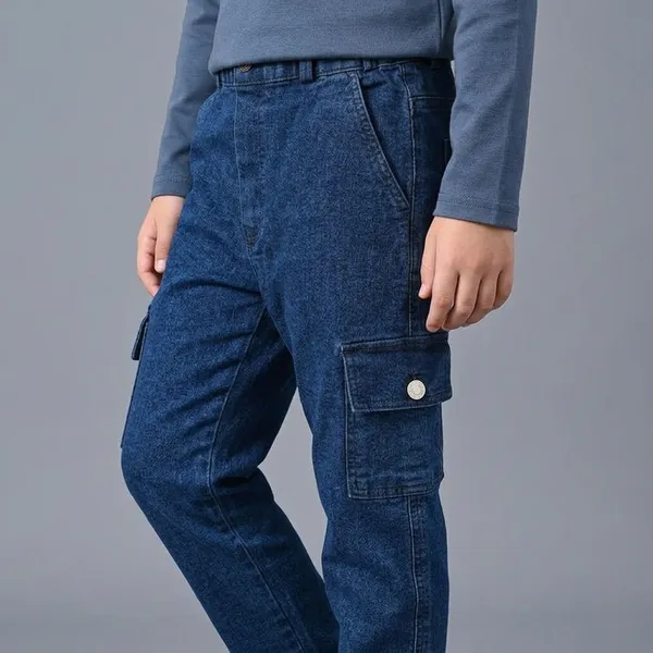 Blue_Denim_Cargo_Pants_with_Elastic_Waistband_for_Kids