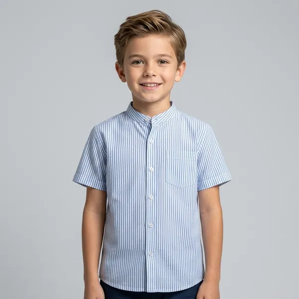 Blue_White_Striped_Cotton_Short_Sleeve_Shirt_for_Boys_-_Pack_of_2