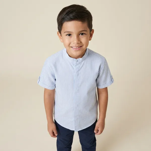 Blue_White_Striped_Cotton_Short_Sleeve_Shirt_for_Boys_-_Pack_of_2