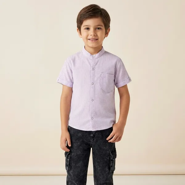 Purple_Striped_Cotton_Shirt_and_Black_Cargo_Jeans_Set_for_Boys