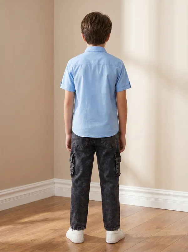 Boys_Solid_Cotton_Half_Sleeve_Casual_Shirt_with_Dual_Flap_Pockets_Regular_Fit_for_Everyday_Wear