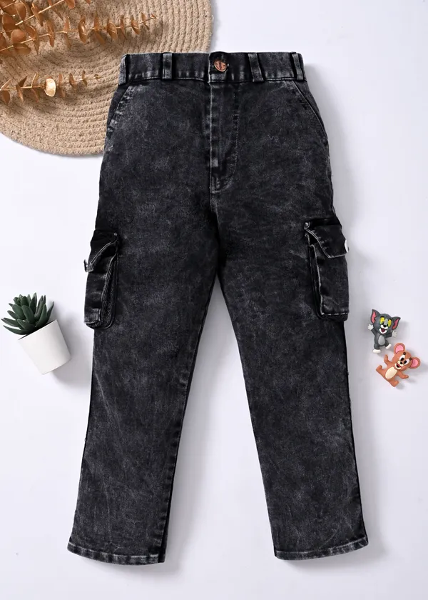 Grey_Acid_Wash_Denim_Cargo_Pants_for_Boys