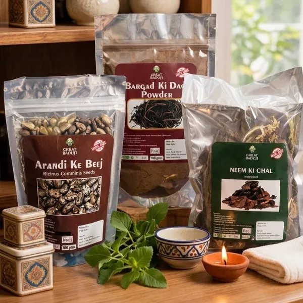 Banyan_Aerial_Roots_Herbal_Powder_100_G_And_Neem_Bark_Chalk_Herbal_Use_And_Arandi_Castor_Seeds_Herbal_Use_100_G_Combo