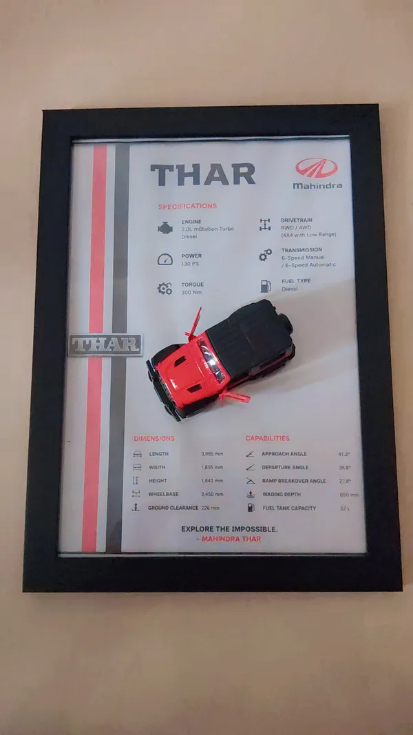Wood_Automotive_Mahindra_Thar_Red_3D_Car_Photo_Frame