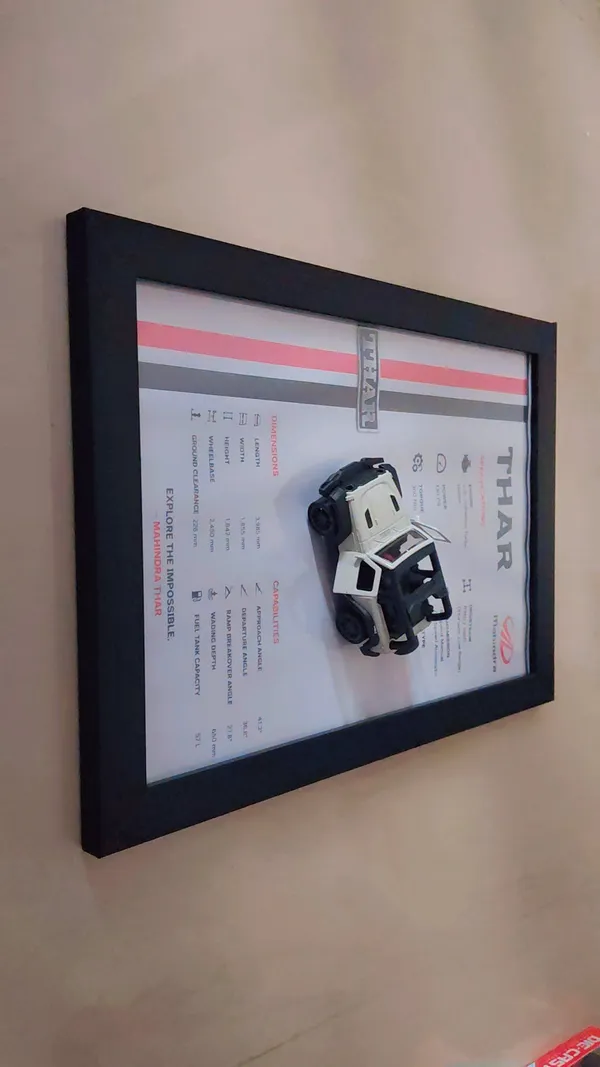 Wood_Automotive_Mahindra_Thar_White_3D_Car_Photo_Frame