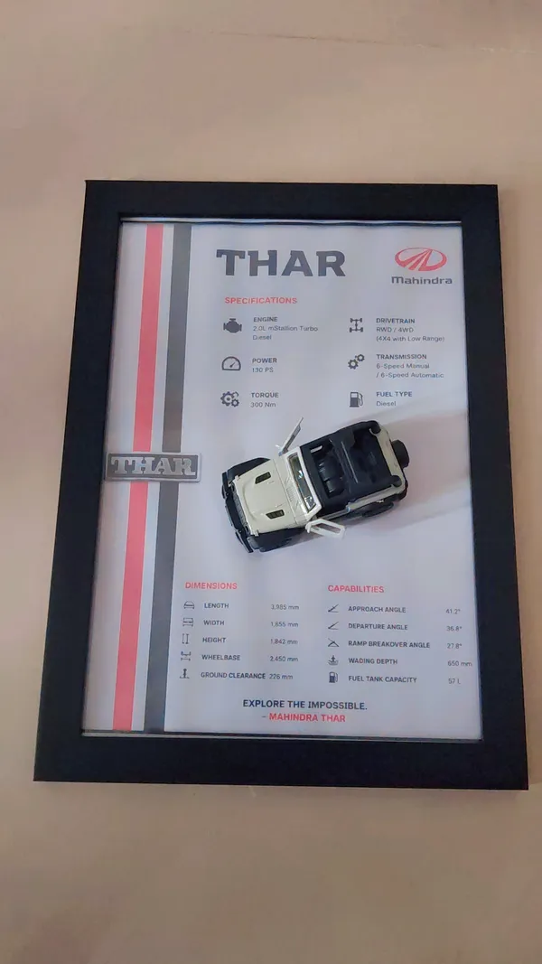 Wood_Automotive_Mahindra_Thar_White_3D_Car_Photo_Frame