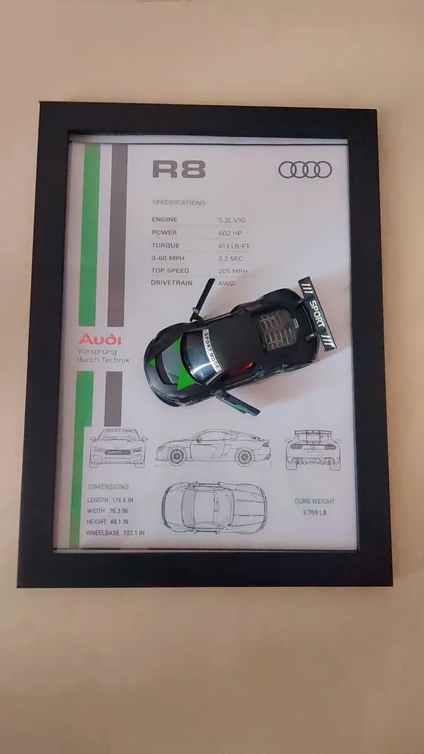 Wood_Automotive_Audi_R8_3D_Car_Photo_Frame