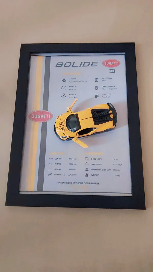Wood_Automotive_Bugatti_Bolide_Yellow_3D_Car_Photo_Frame