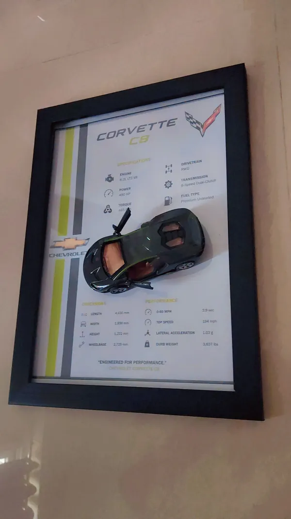 Wood_Automotive_Chevrolet_Corvette_C8_3D_Photo_Frame