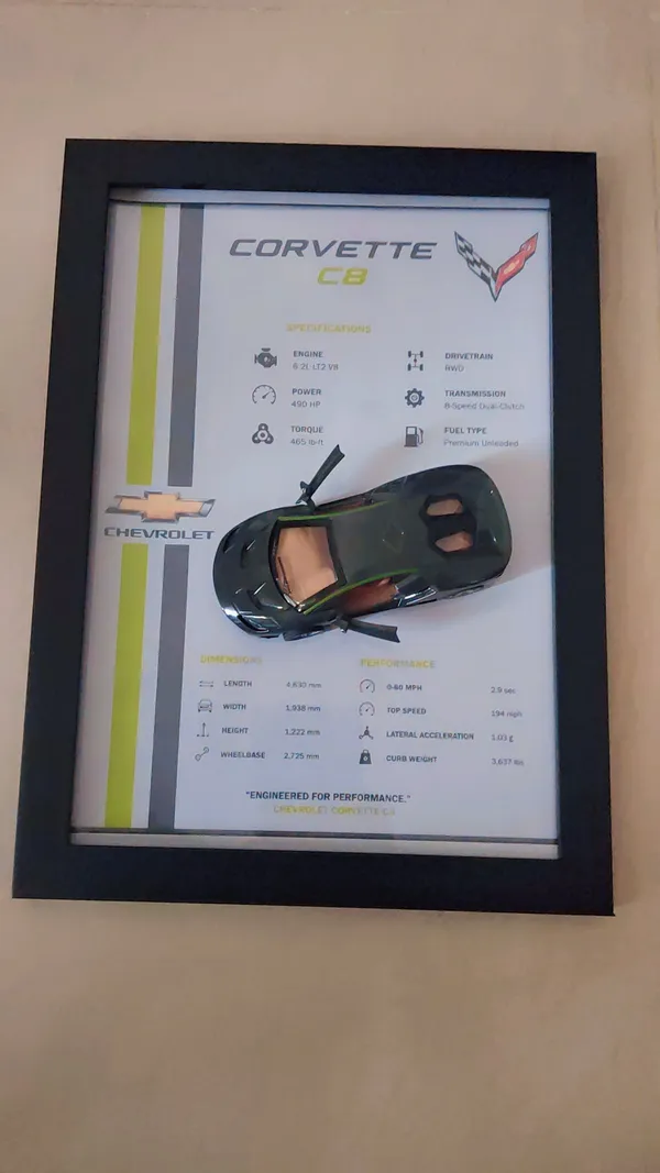 Wood_Automotive_Chevrolet_Corvette_C8_3D_Photo_Frame