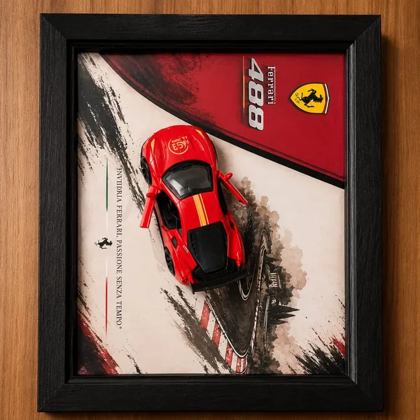 Ferrari_488_3D_Car_Photo_Frame